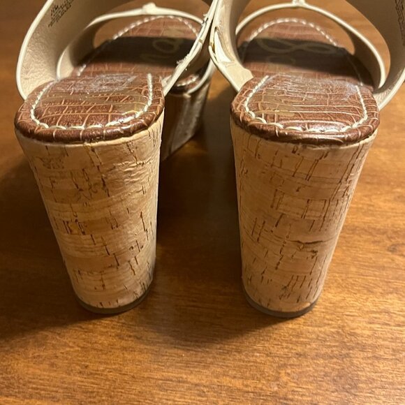 Sam Edelman Damara Wedge Sandals cream leather 11 41 - Picture 6 of 9